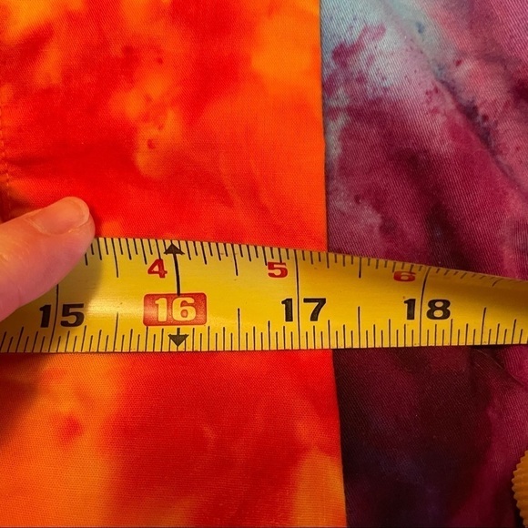 Crossbody tie dye reusable washable L tote orange gold brown - Picture 10 of 10